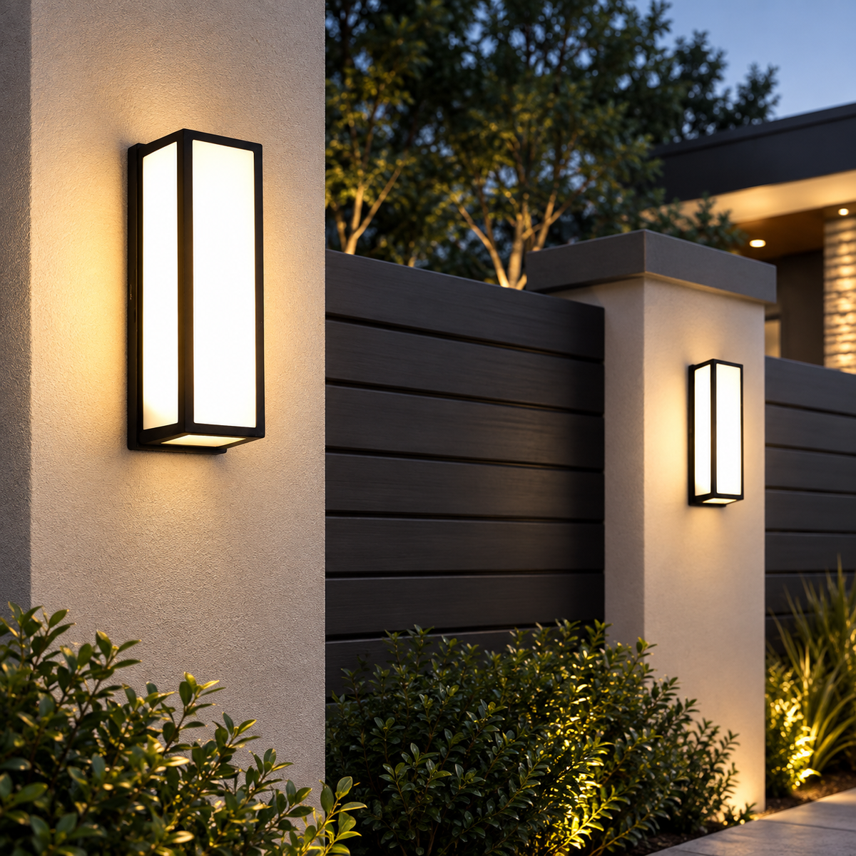 Contemporary Outdoor Wall Light Black LED Waterproof Light