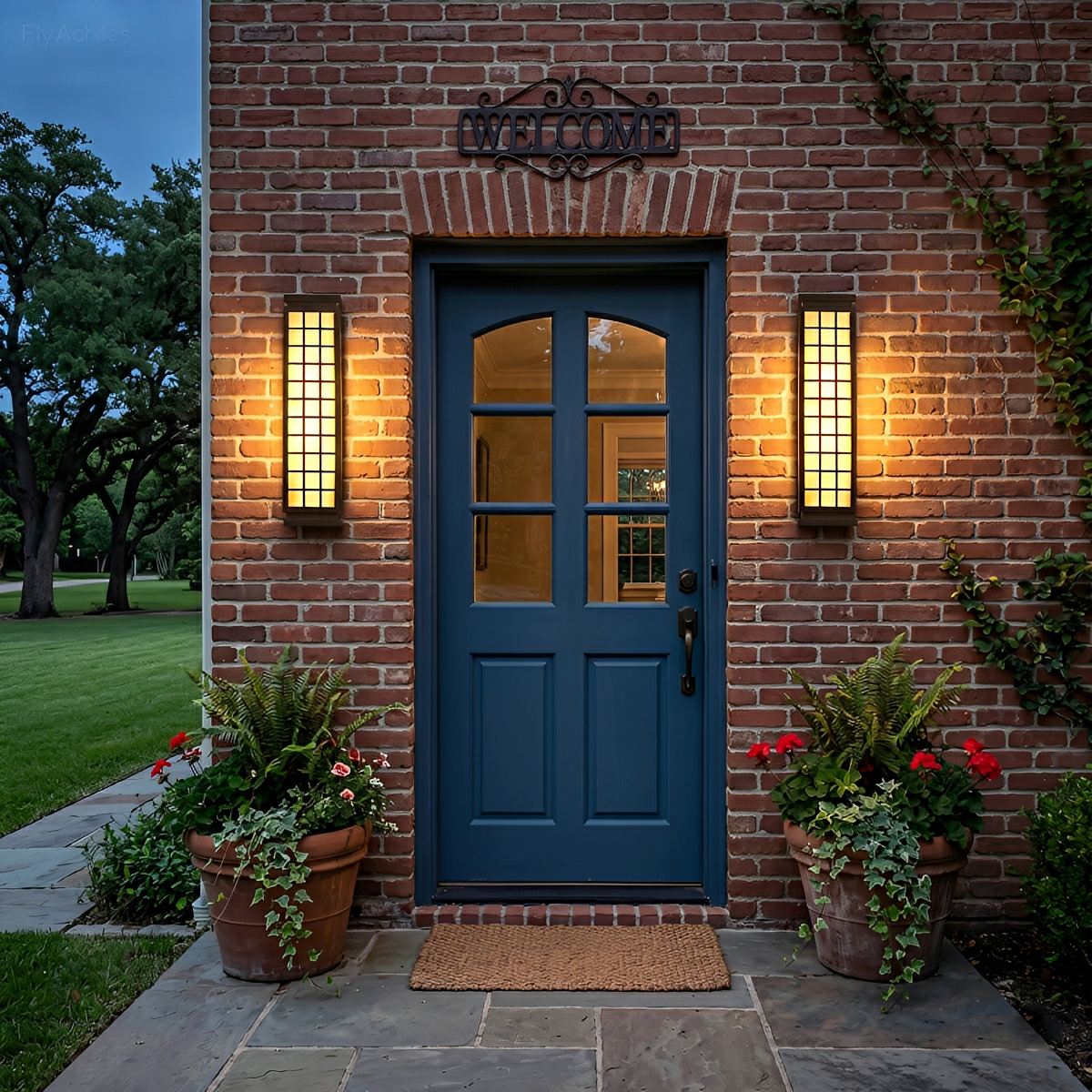 Farmhouse Grid Outdoor Wall Sconce