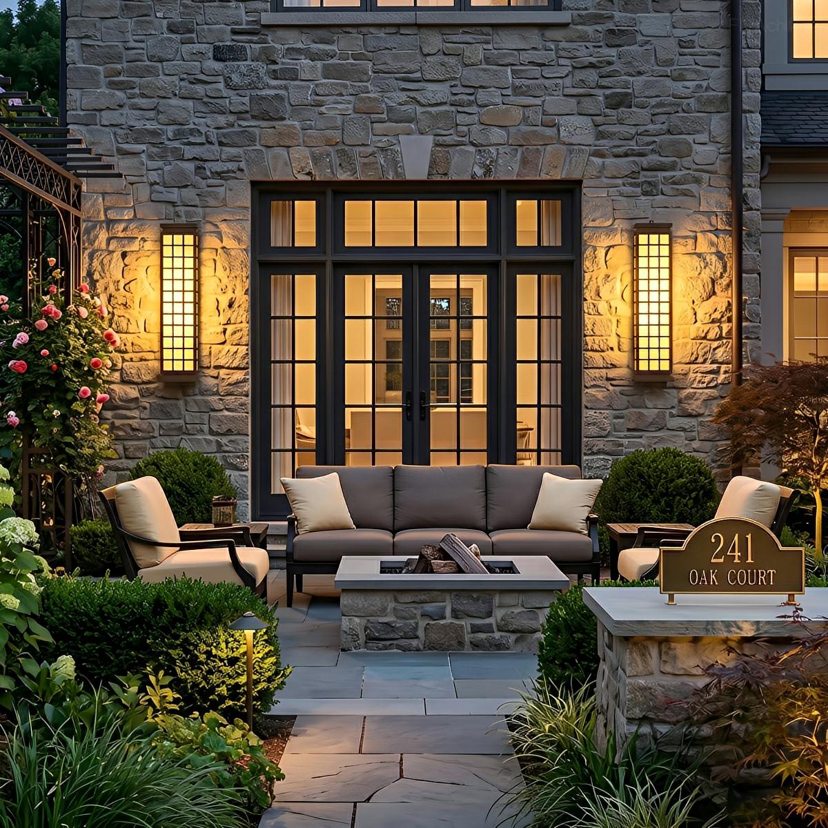 Farmhouse Grid Outdoor Wall Sconce