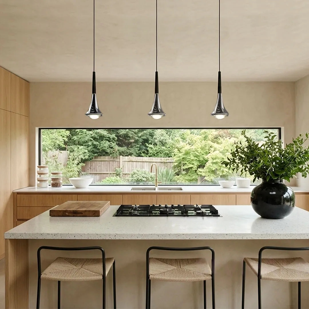 Contemporary Mini Pendant Lights Teardrop Metal Ceiling Light