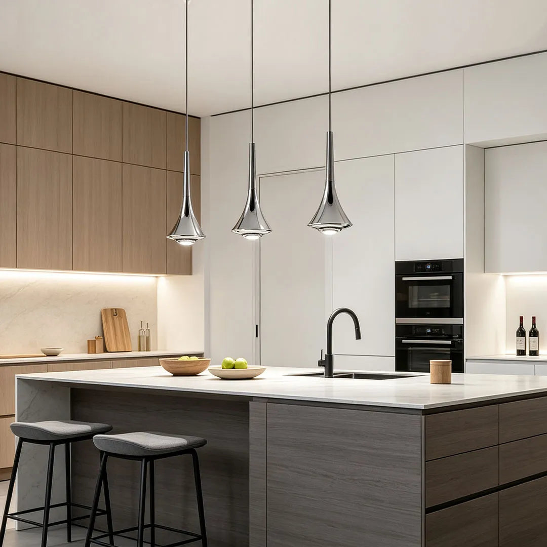 Contemporary Mini Pendant Lights Teardrop Metal Ceiling Light
