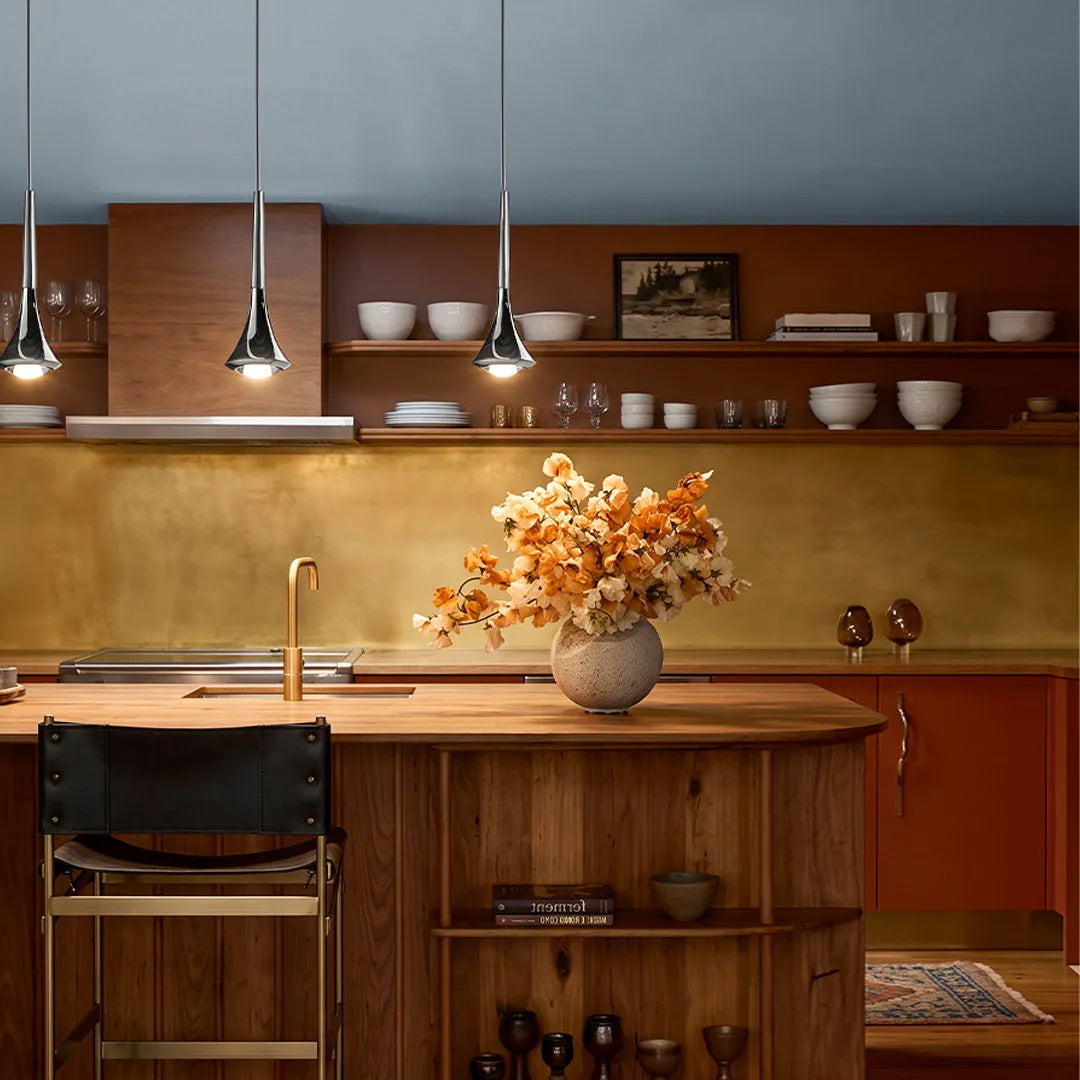 Contemporary Mini Pendant Lights Teardrop Metal Ceiling Light