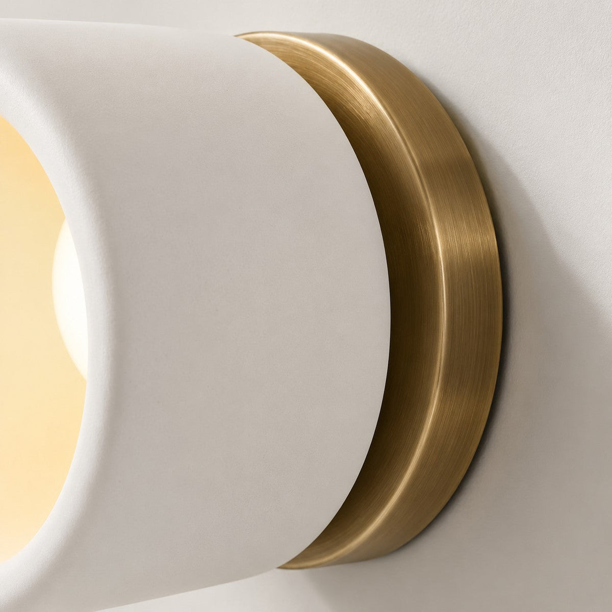 Porcelain Wall Sconce - Minimal Round Flush Mount Ceramic Light