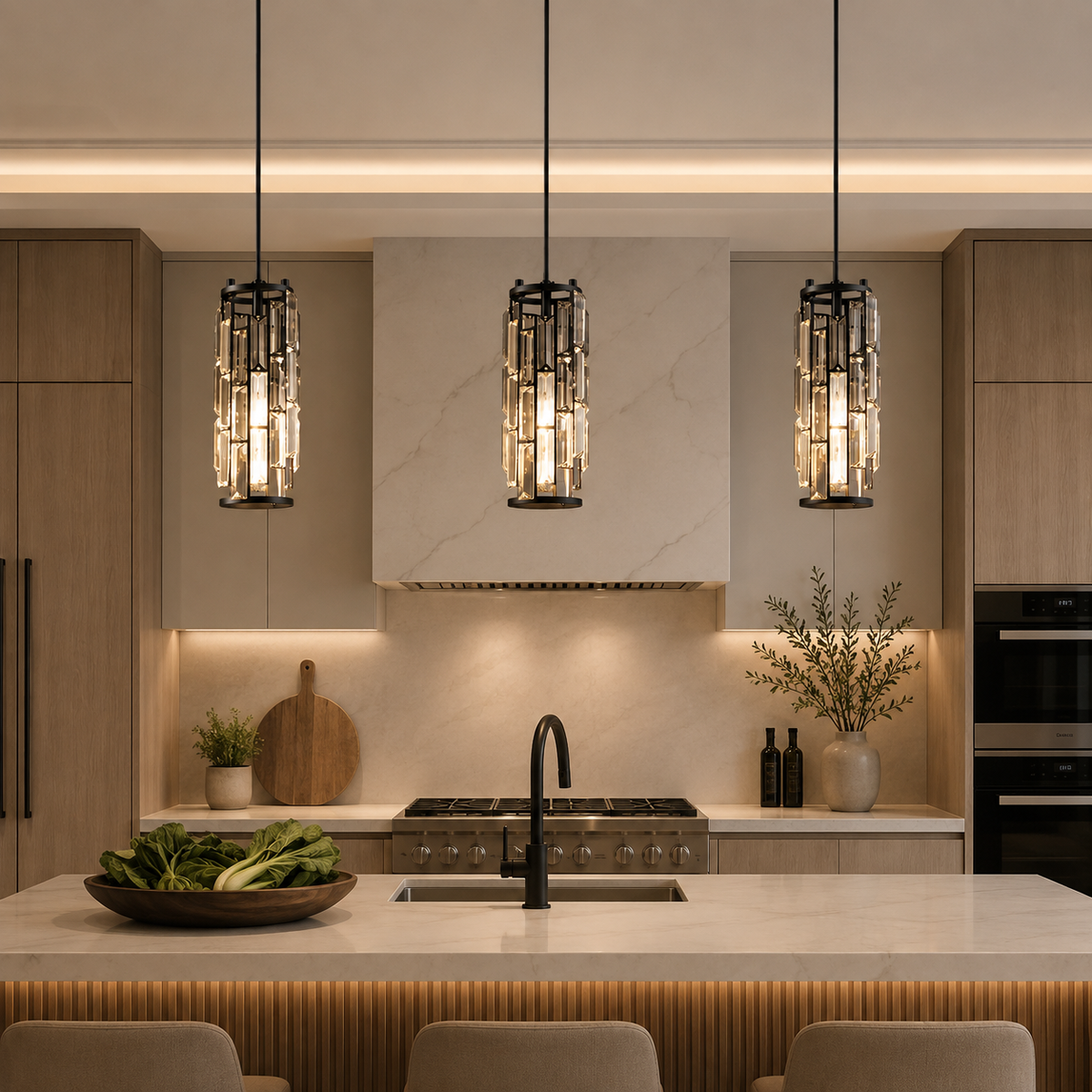 Mini Crystal Pendant Light Creative Art Crystal Island Ceiling Light