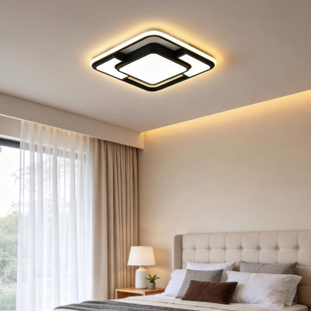 Flush Mount Square Light LED Geometric Overlapping Light