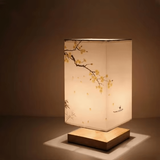 Modern Wood and Fabric Lamp
