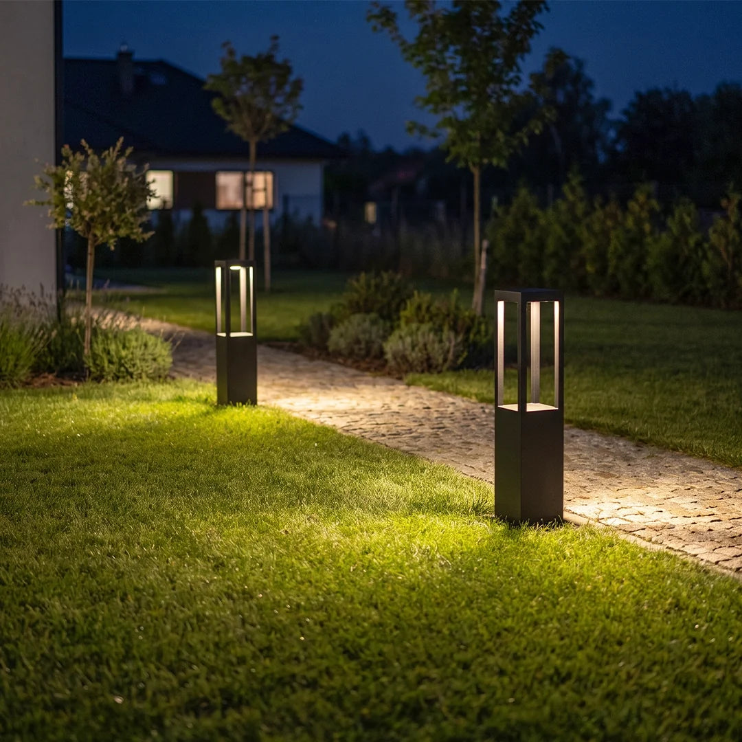 LED Bollard Garden Light Black Aluminum Garden Landscape Light