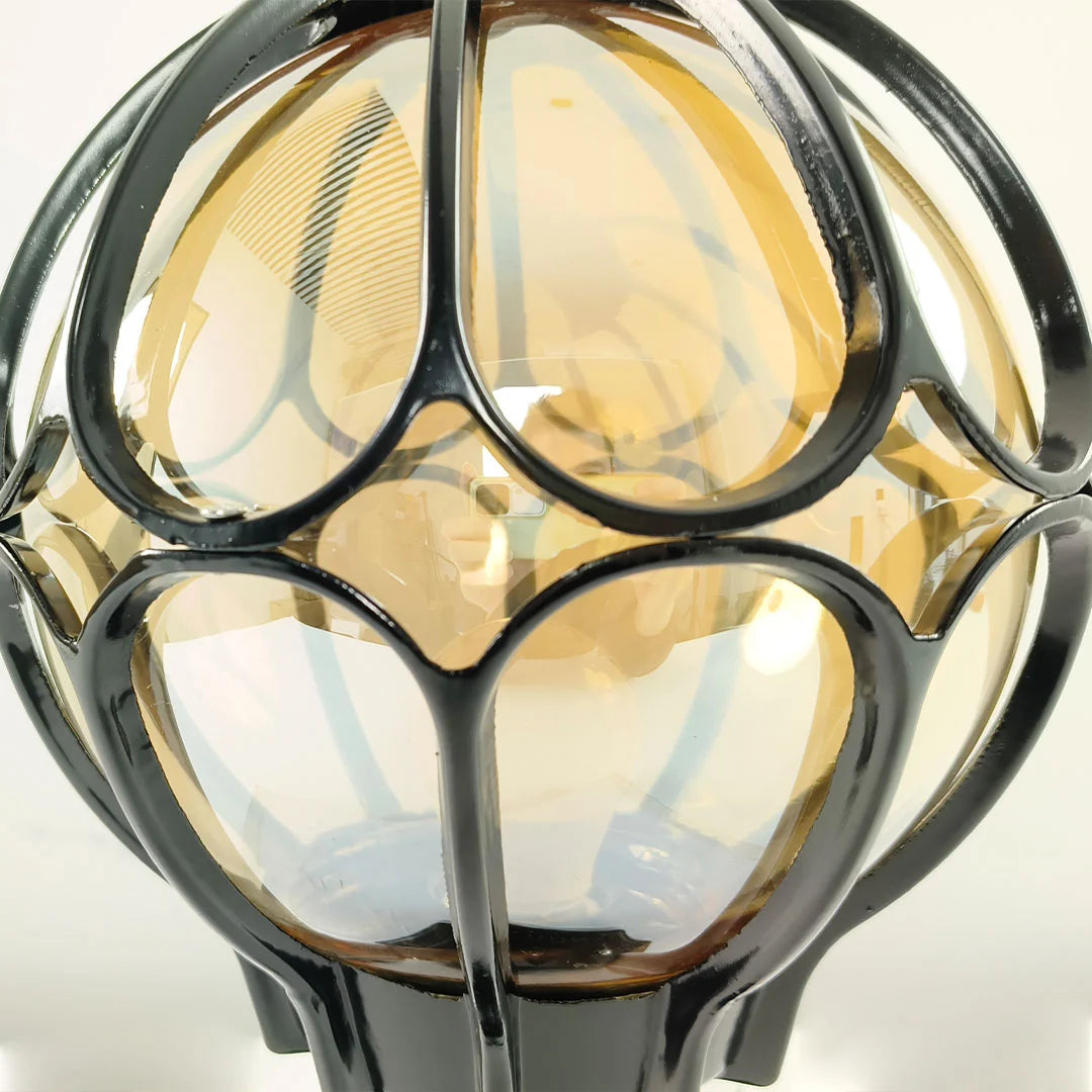 Outdoor Globe Pillar Lights Retro Glass Globe Copper Fence Post Light