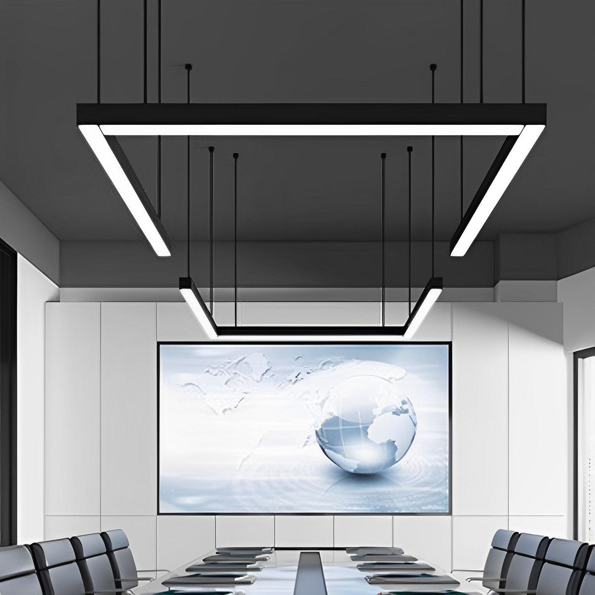 Modern Minimalist Long Strip Office Suspended Pendant Lights