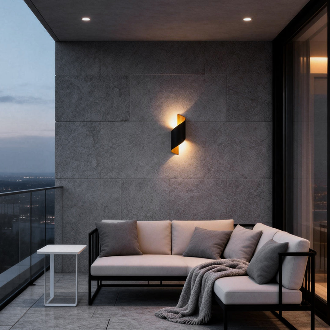 Modern Spiral Wall Light Dual-Sided Lighting LED Waterproof Light