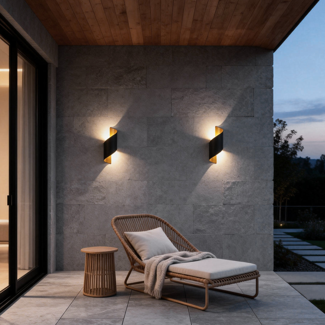 Modern Spiral Wall Light Dual-Sided Lighting LED Waterproof Light