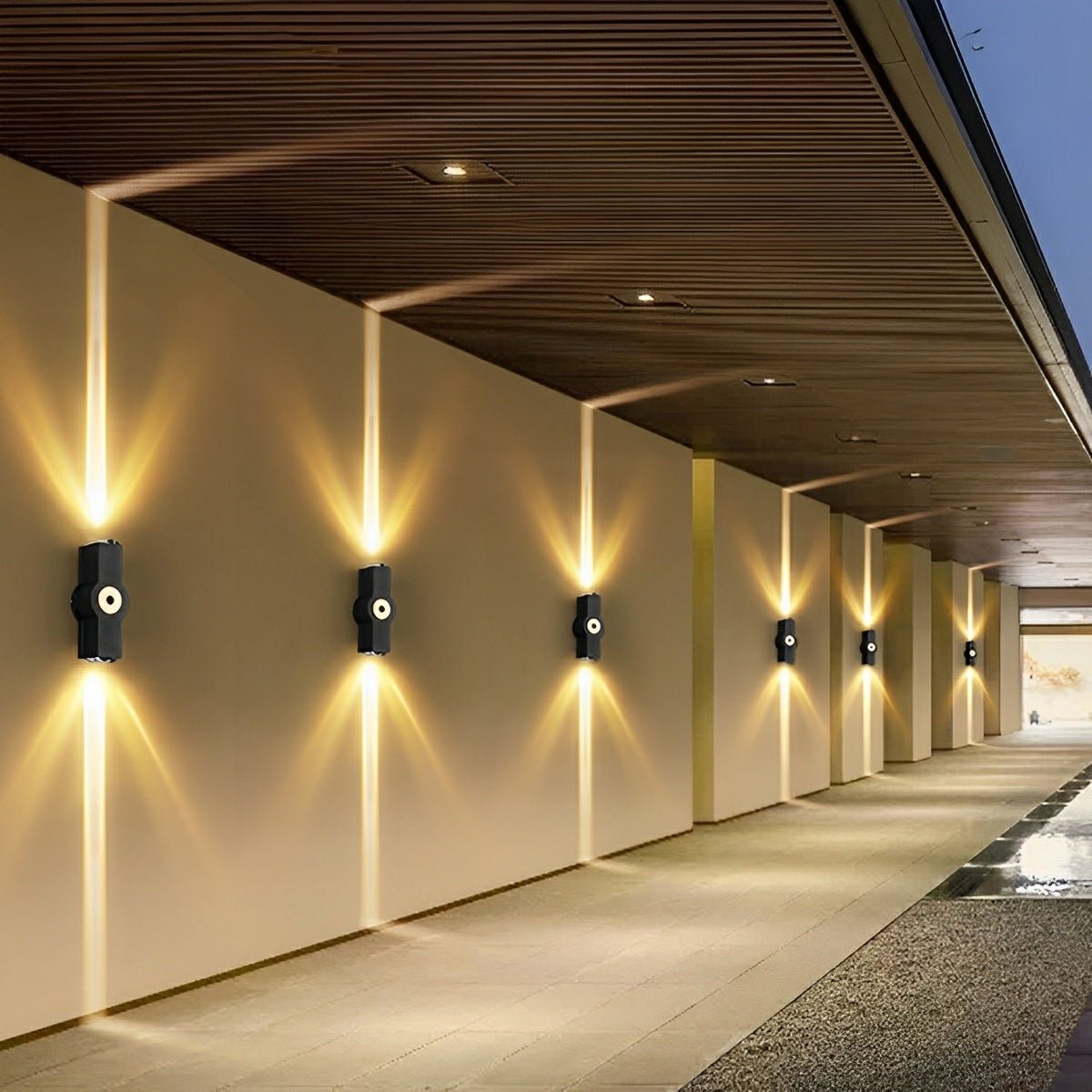 Modern Waterproof Black Outdoor LED Wall Lights Spotlights