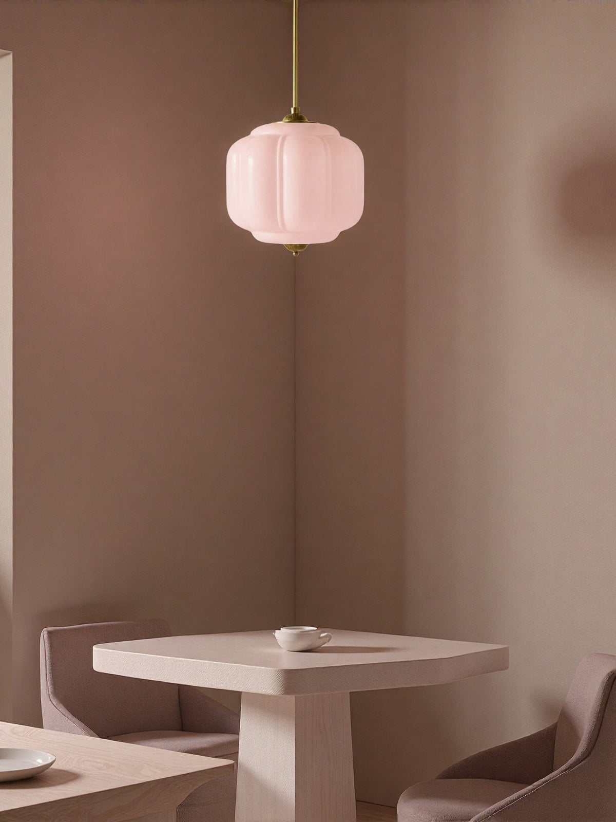 American Vintage Cream Glass Shade Shaped Chandelier