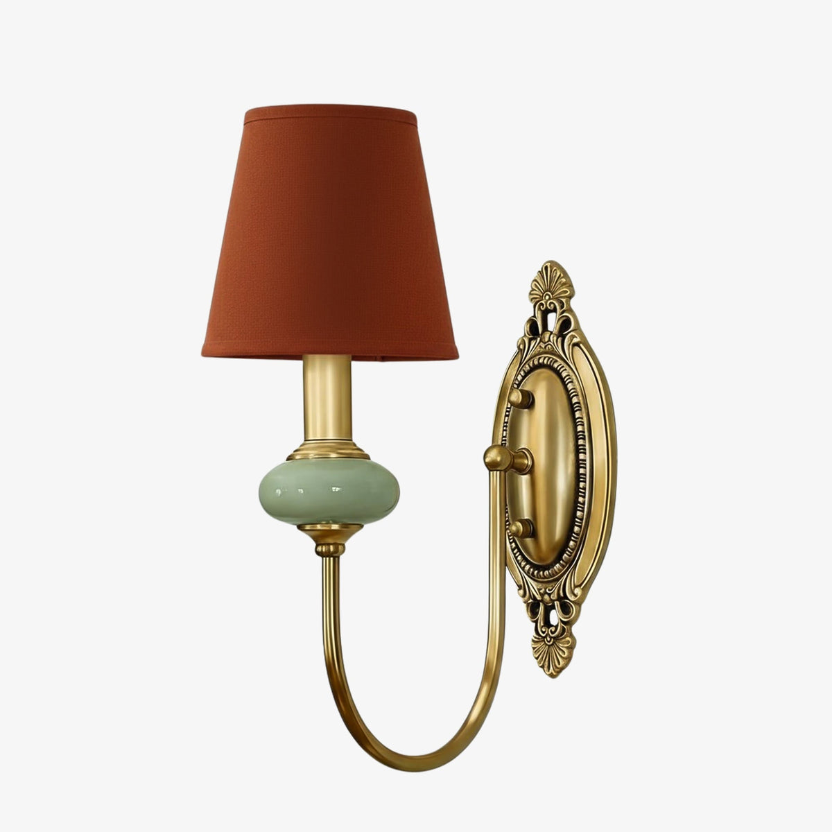 Classic Fabric Shade Sconce – Ceramic Wall Light for Hallway or Bedroom