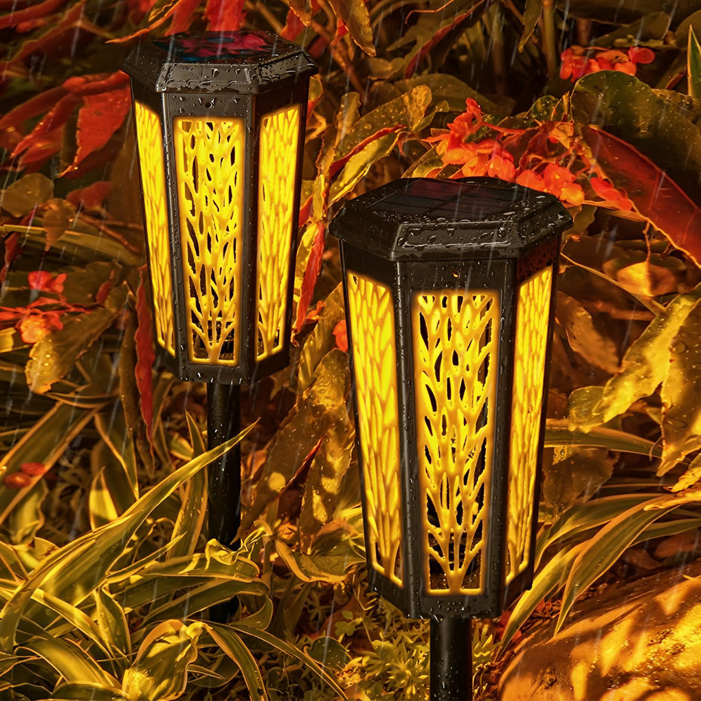 Solar Stake Light Patterned Shadow Pathway Landscape Light