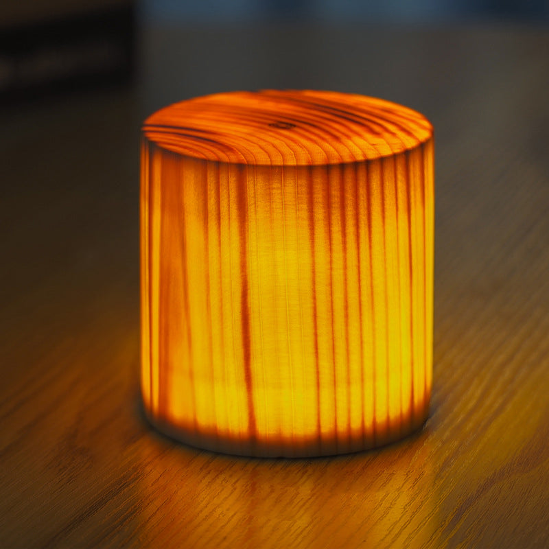 Square Wood Lamp Modern LED Cube Wood Grain Decorative Lamp