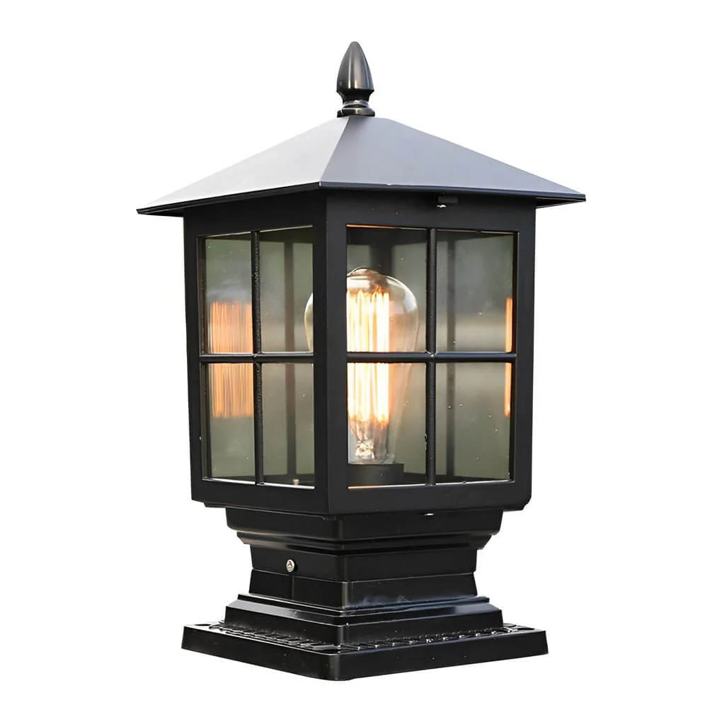 Stone Light Pillar Traditional Black Waterproof LED Light