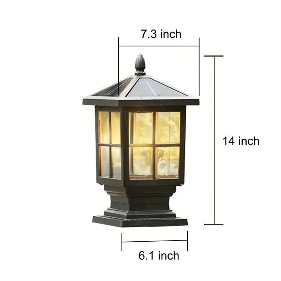 Stone Light Pillar Traditional Black Waterproof LED Light
