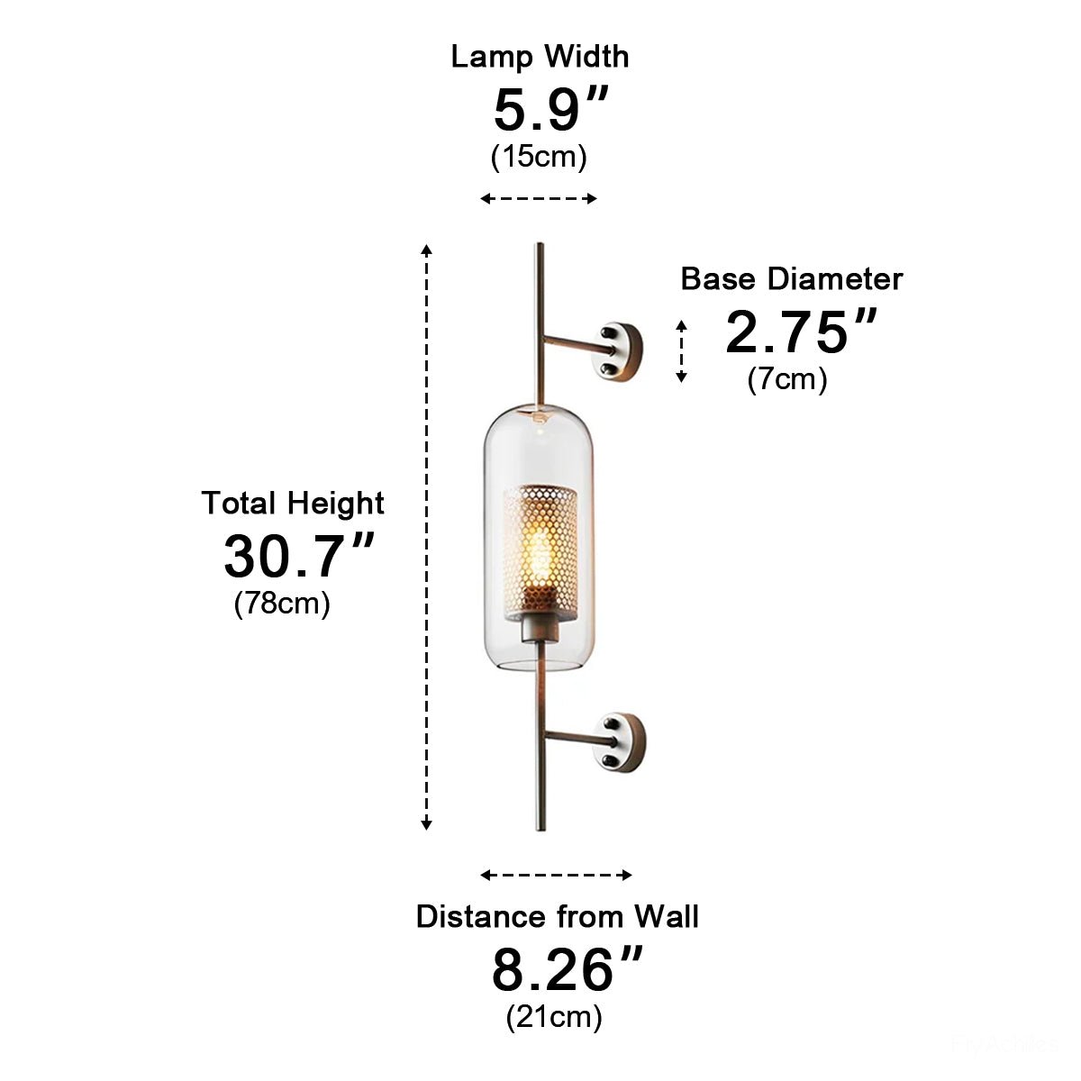 Vintage Luxury Industrial Cylinder Glass LED Wall Sconces
