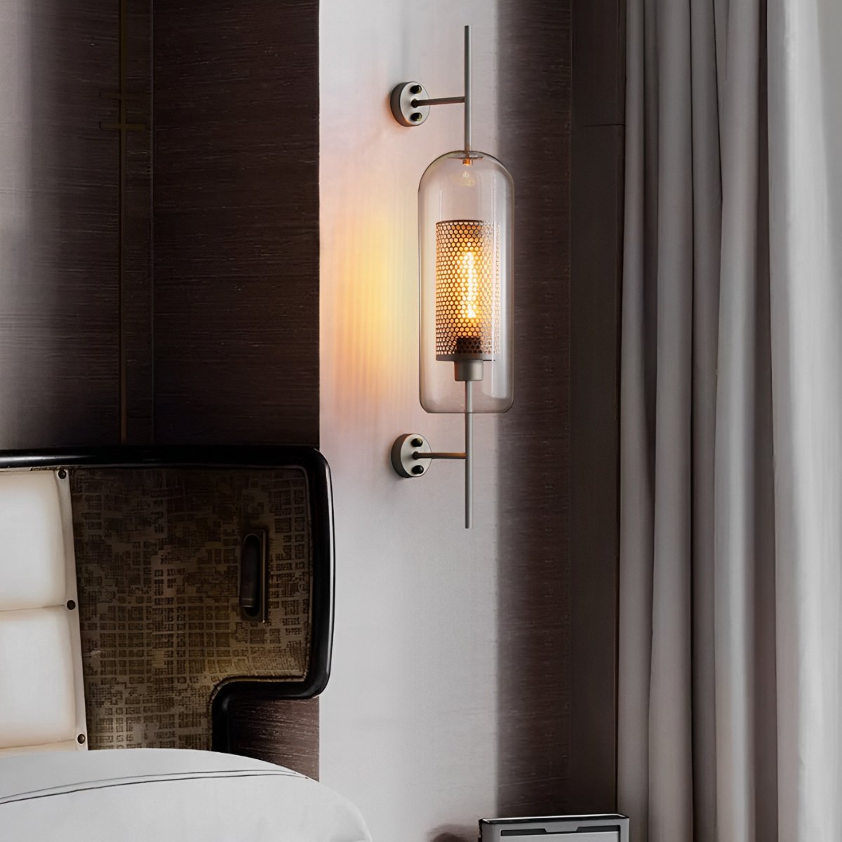 Vintage Luxury Industrial Cylinder Glass LED Wall Sconces