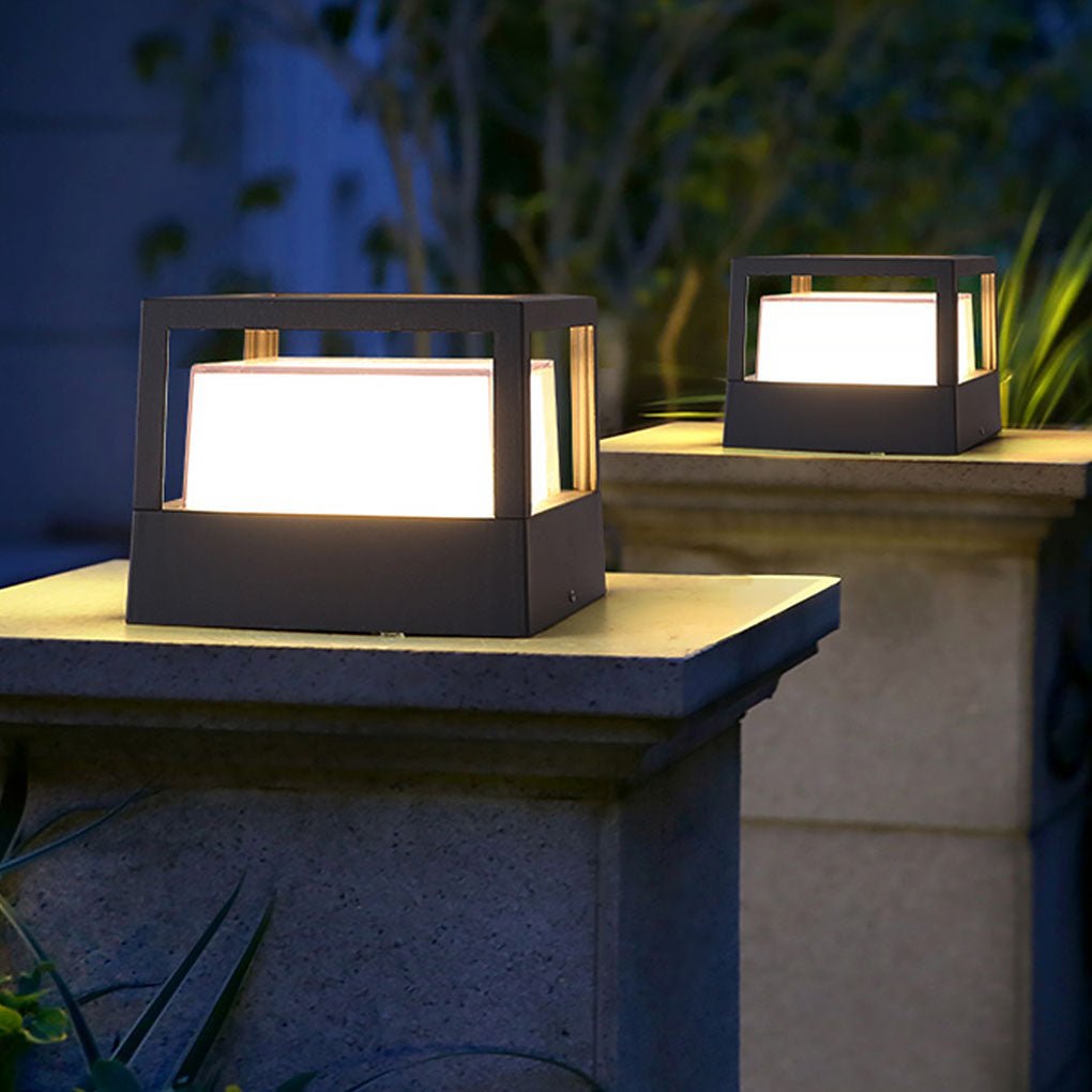 Square Pillar Lights Double-Layered Light-Blocking Outdoor Lamp