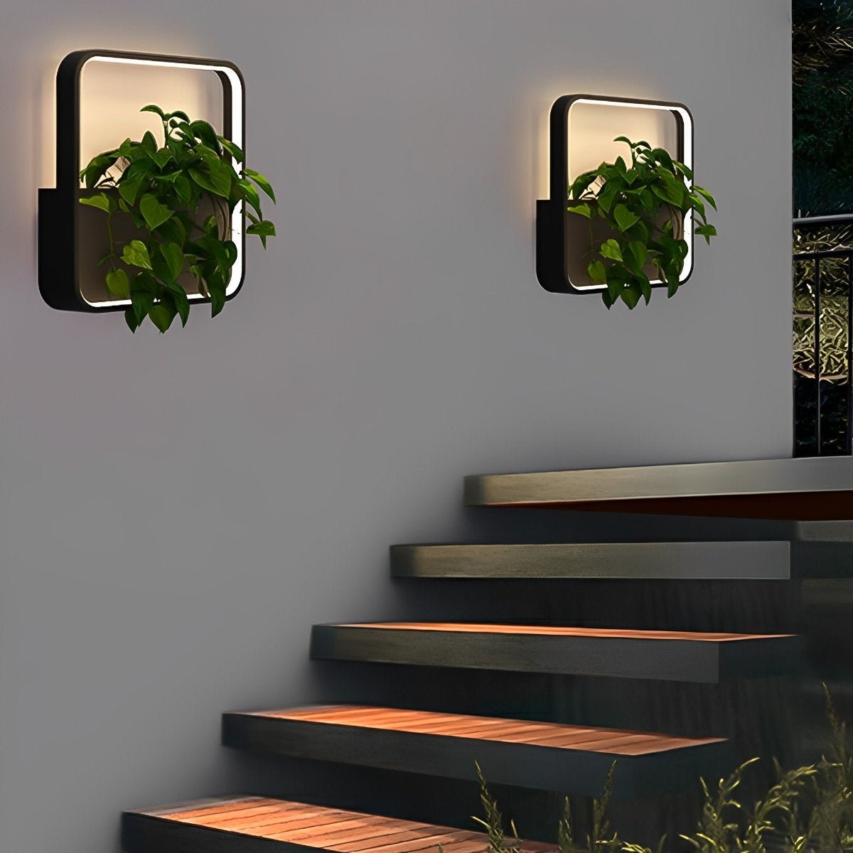 Waterproof LED Outdoor Wall Light Plants Pot