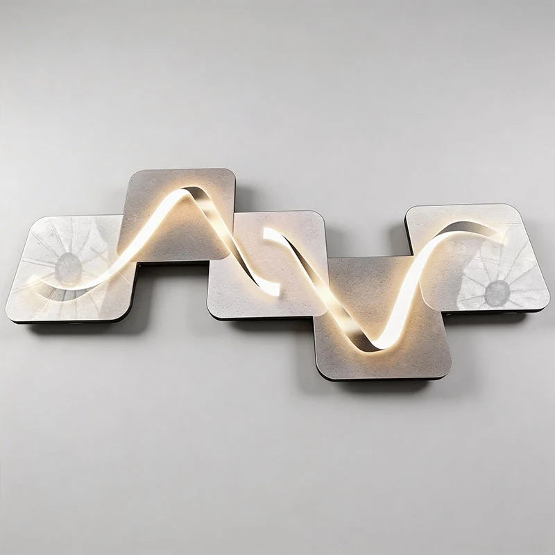 Wave Pattern Wall Sconce Geometric LED Art Decorative Light