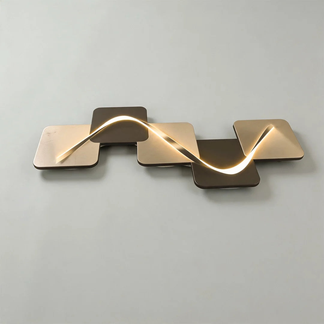 Wave Pattern Wall Sconce Geometric LED Art Decorative Light