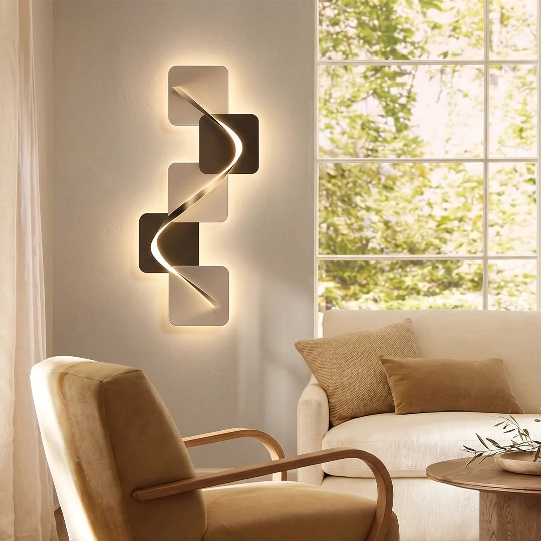 Wave Pattern Wall Sconce Geometric LED Art Decorative Light