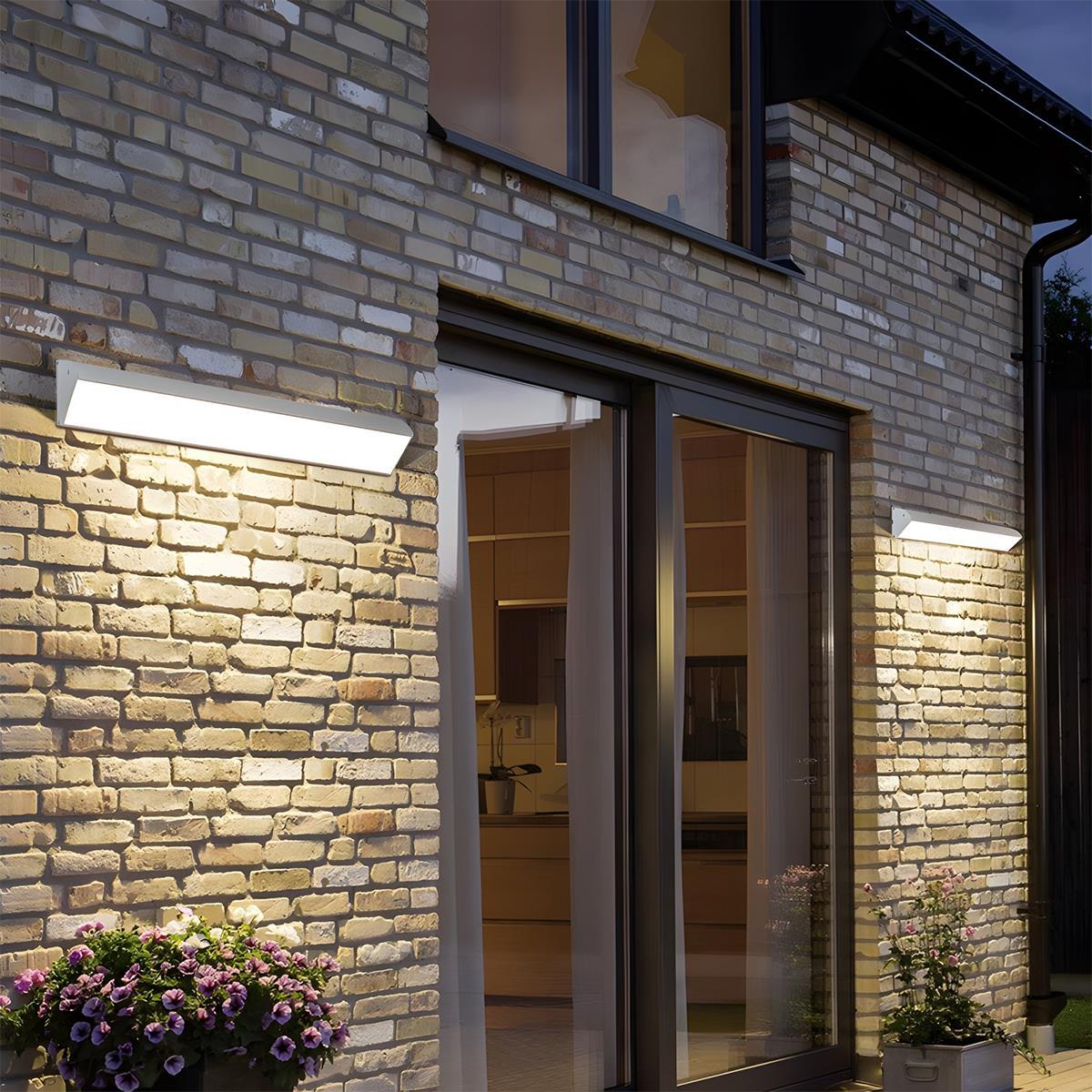 White Waterproof Outdoor LED Strip Lights Porch Light Exterior Wall Lights