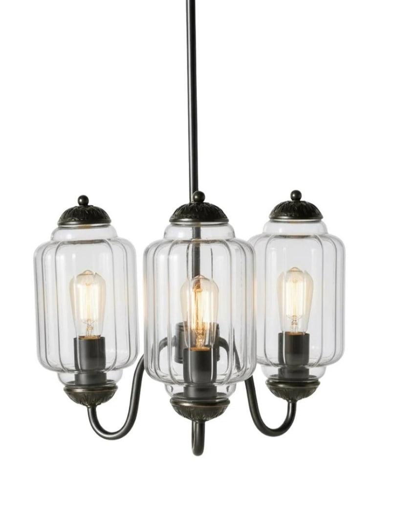 Milk Glass Chandelier in a Vintage Style Finish