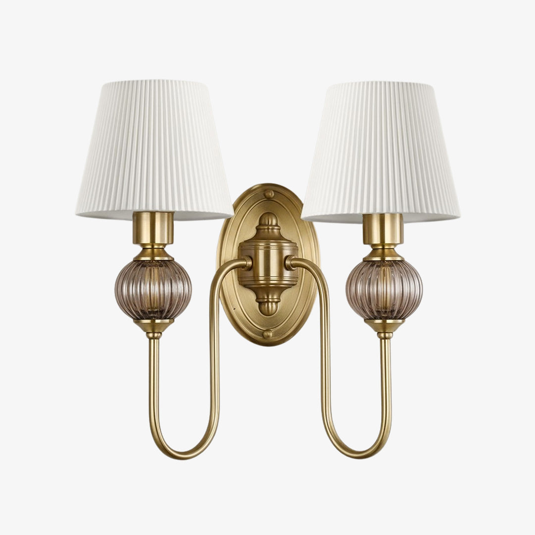 Classic Fabric Shade Sconce – Ceramic Wall Light for Hallway or Bedroom