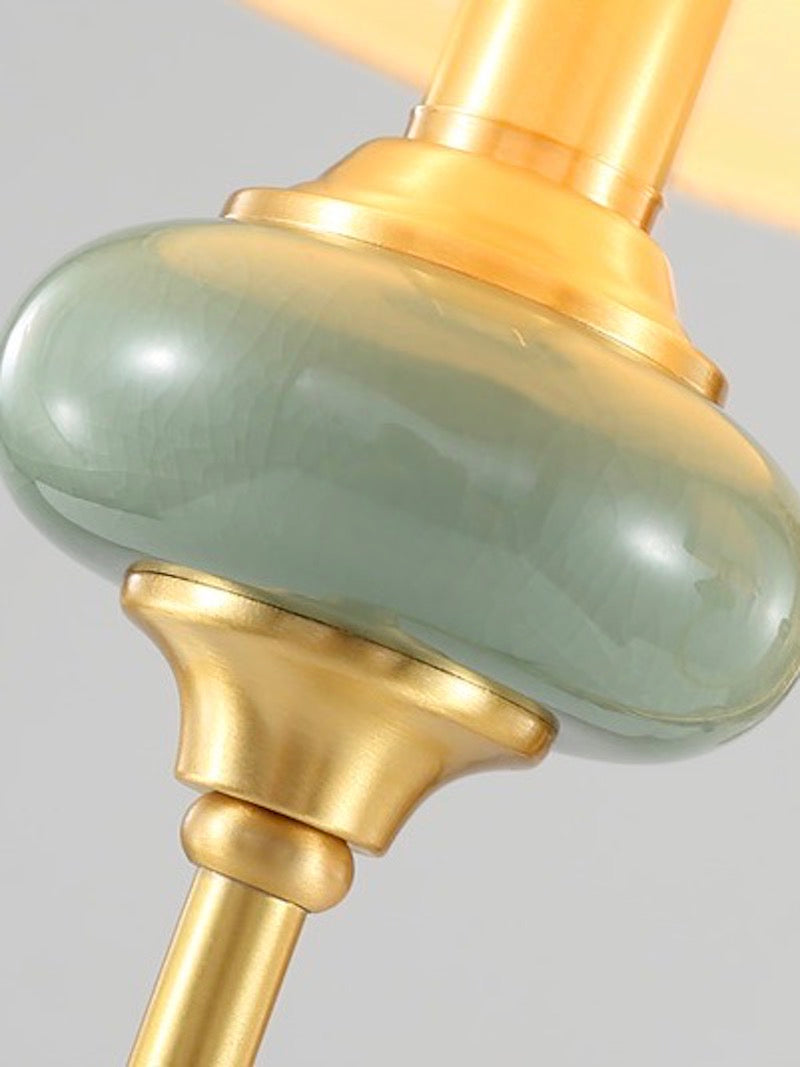 Classic Fabric Shade Sconce – Ceramic Wall Light for Hallway or Bedroom
