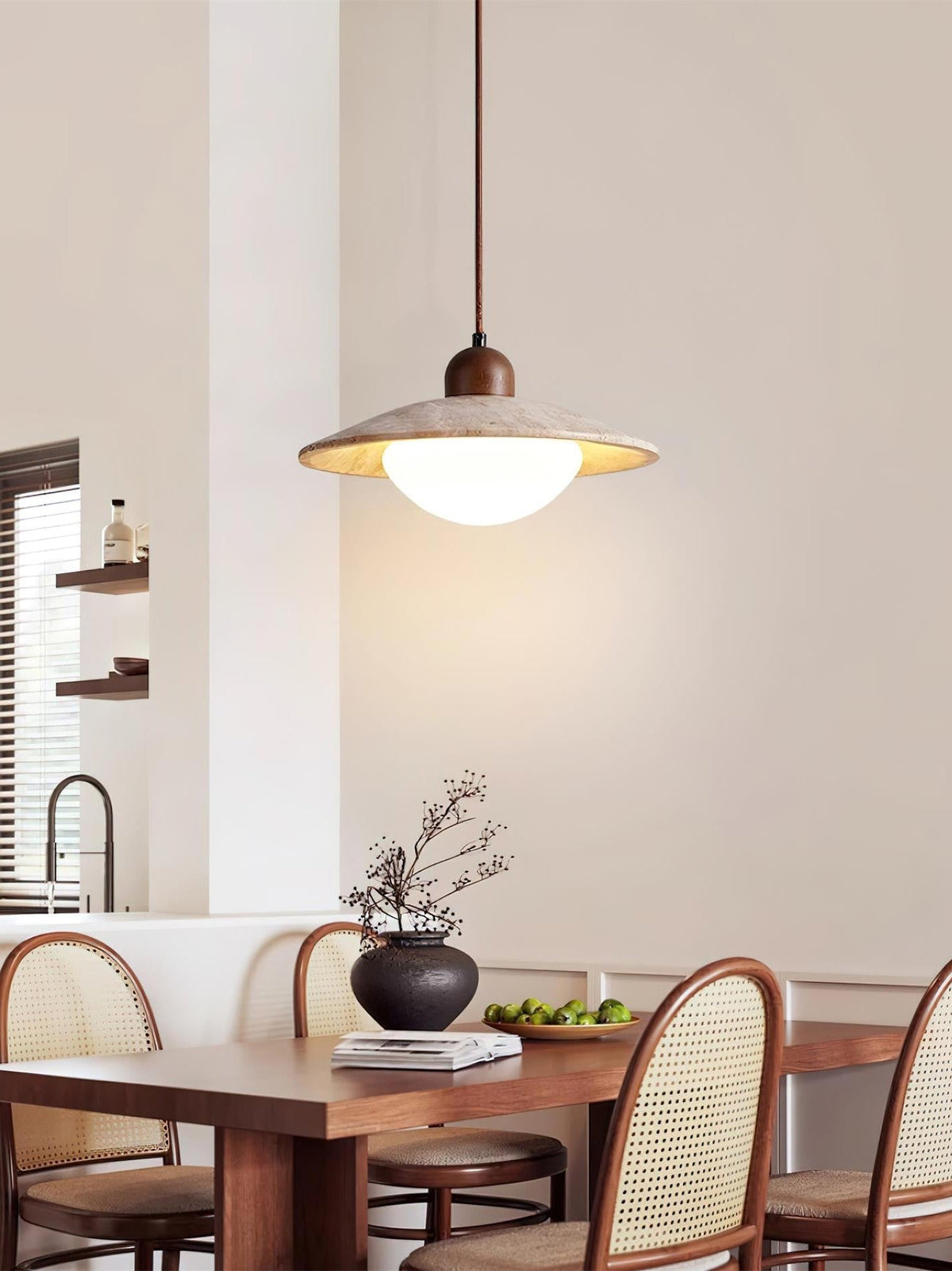 Travertine Floating Plate Pendant Light - Nordic Contemporary Pendant Light for Living Room
