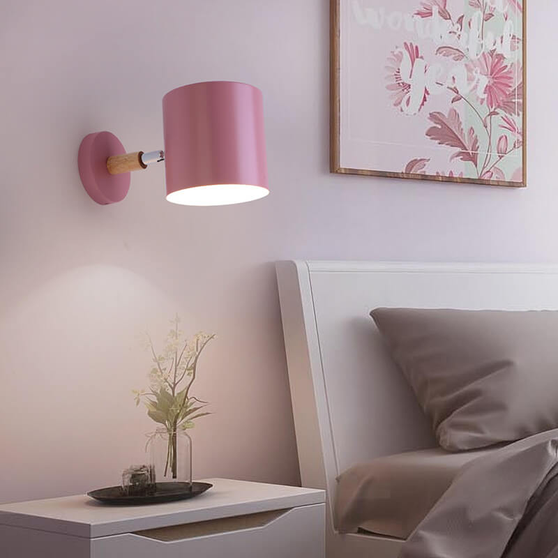 Nordic Macaron Cylinder Rotatable 1-Light Wall Sconce Lamps