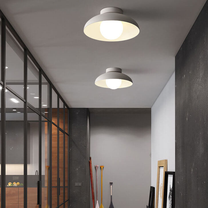 Contemporary Nordic Wabi-sabi Iron Glass 1-Light Semi-Flush Mount Light for Living Room