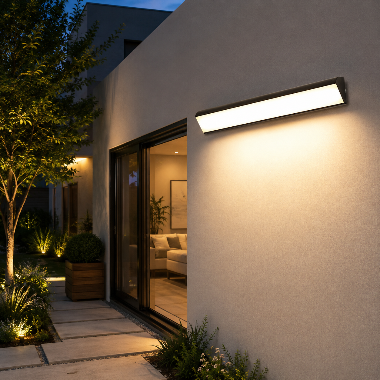 Black Waterproof Outdoor LED Strip Lights Porch Light Exterior Wall Lights