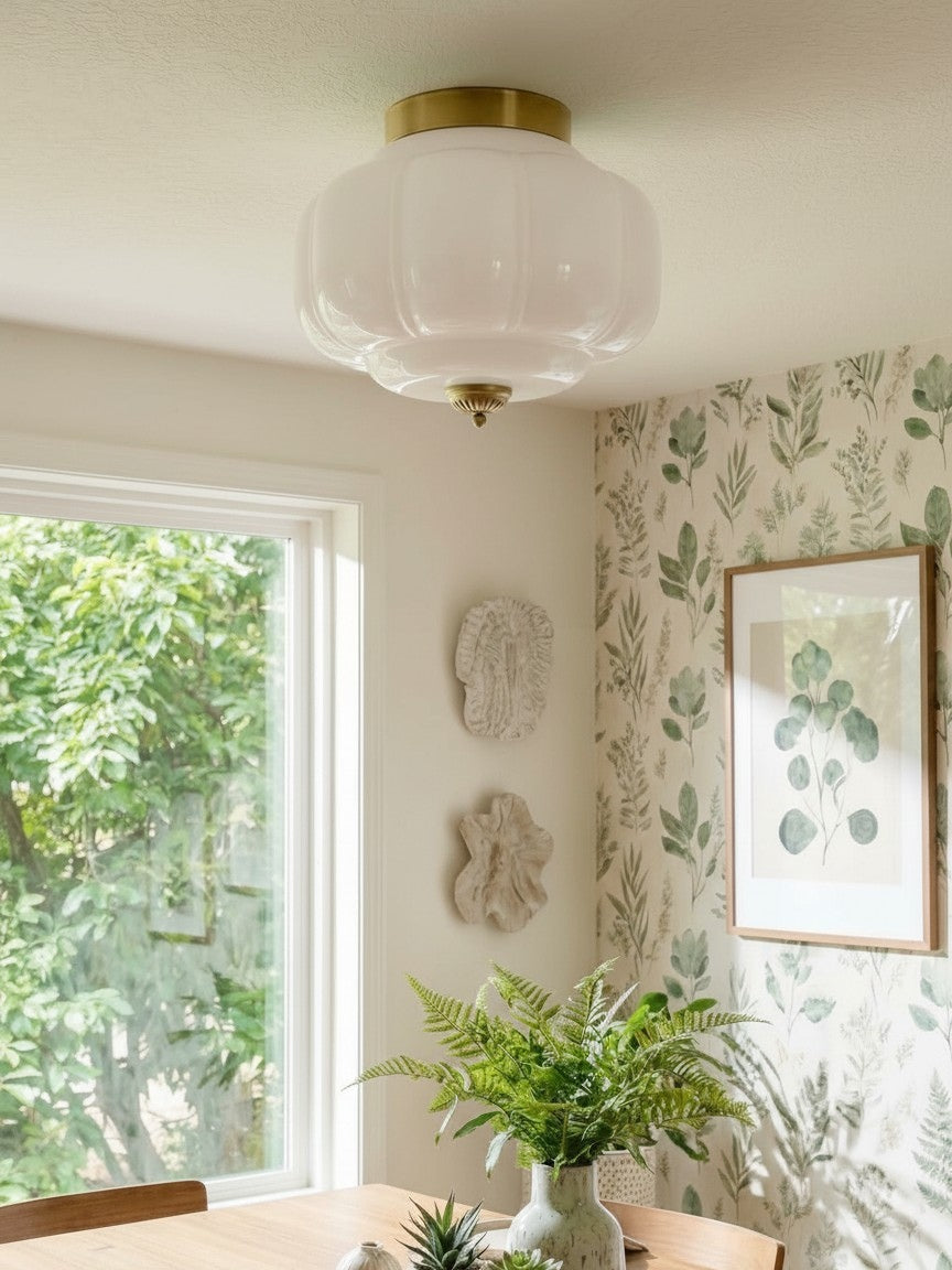 Retro Milk Semi Flush Mount Eloise Ceiling Light