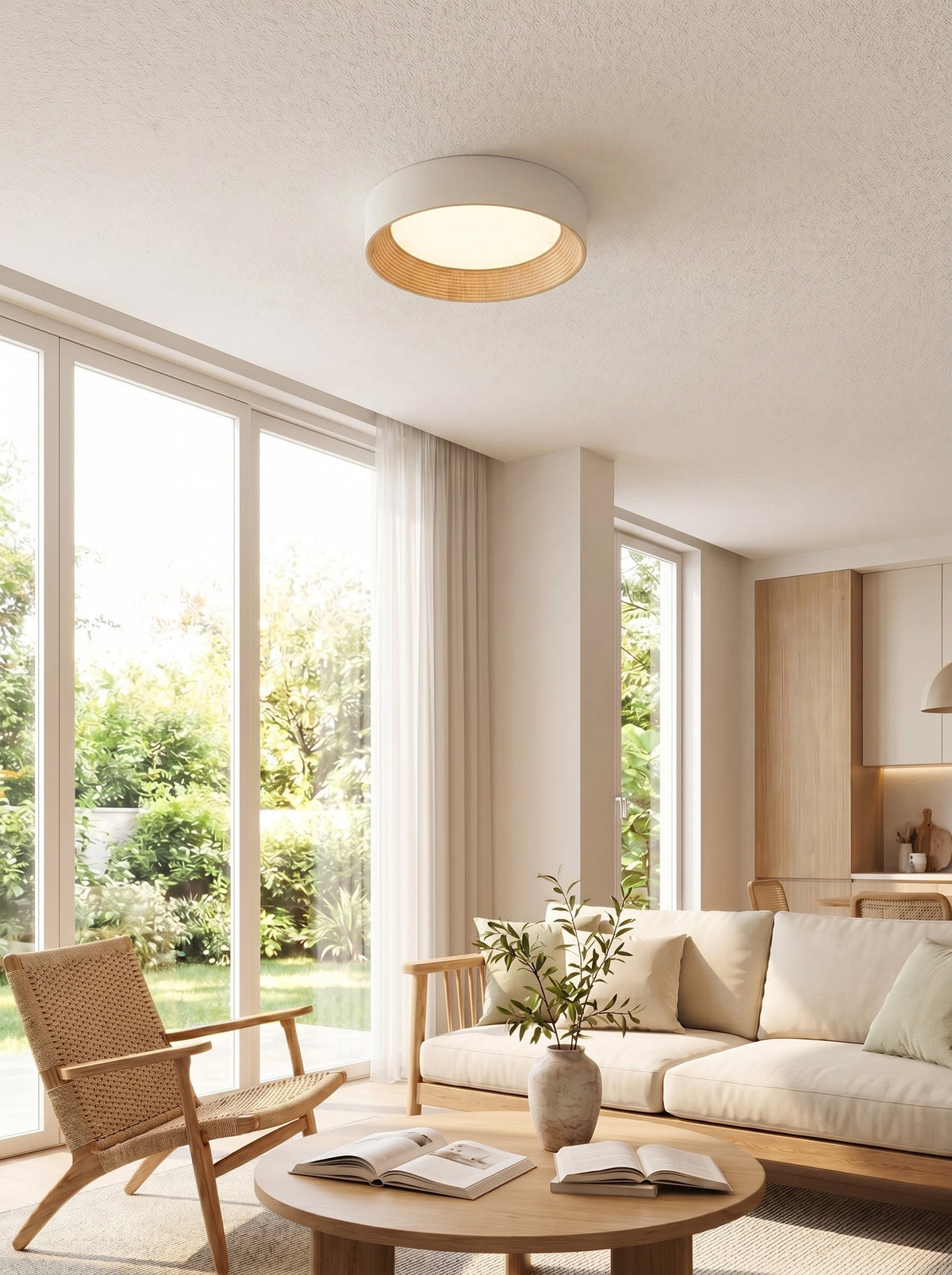 Minimalist Round Round Flush Mount Ceiling Light for Bedrooms or Living Room