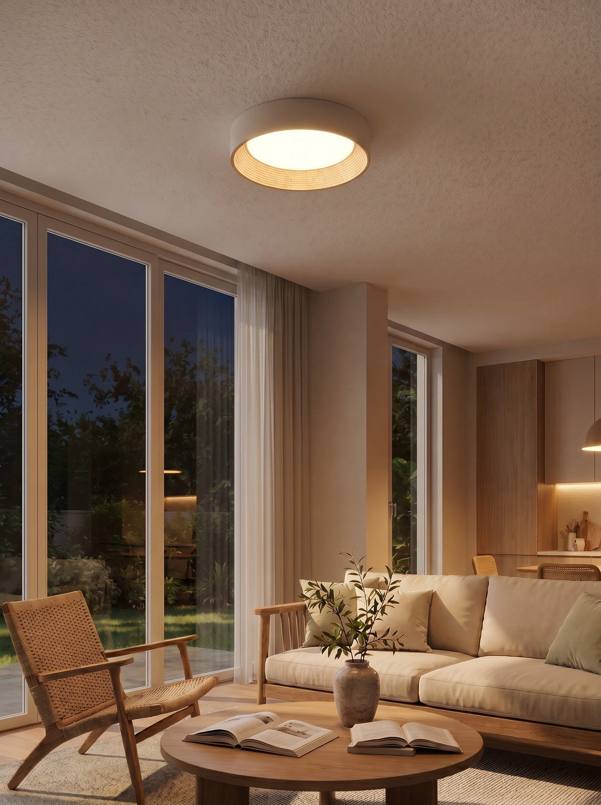 Minimalist Round Round Flush Mount Ceiling Light for Bedrooms or Living Room