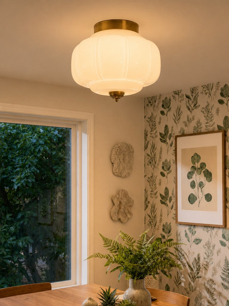 Retro Milk Semi Flush Mount Eloise Ceiling Light