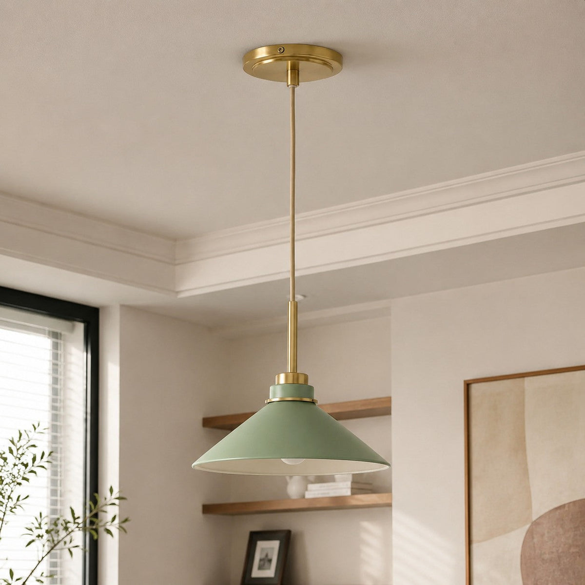Modern Farmhouse  Cone Pendant Light – Dimmable Kitchen and Entryway Lighting