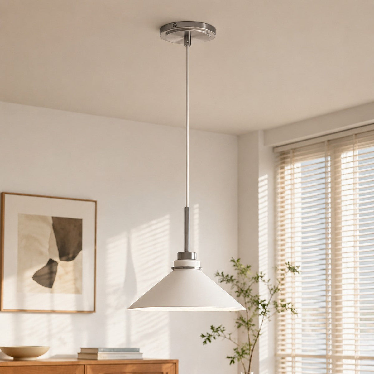 Modern Farmhouse  Cone Pendant Light – Dimmable Kitchen and Entryway Lighting