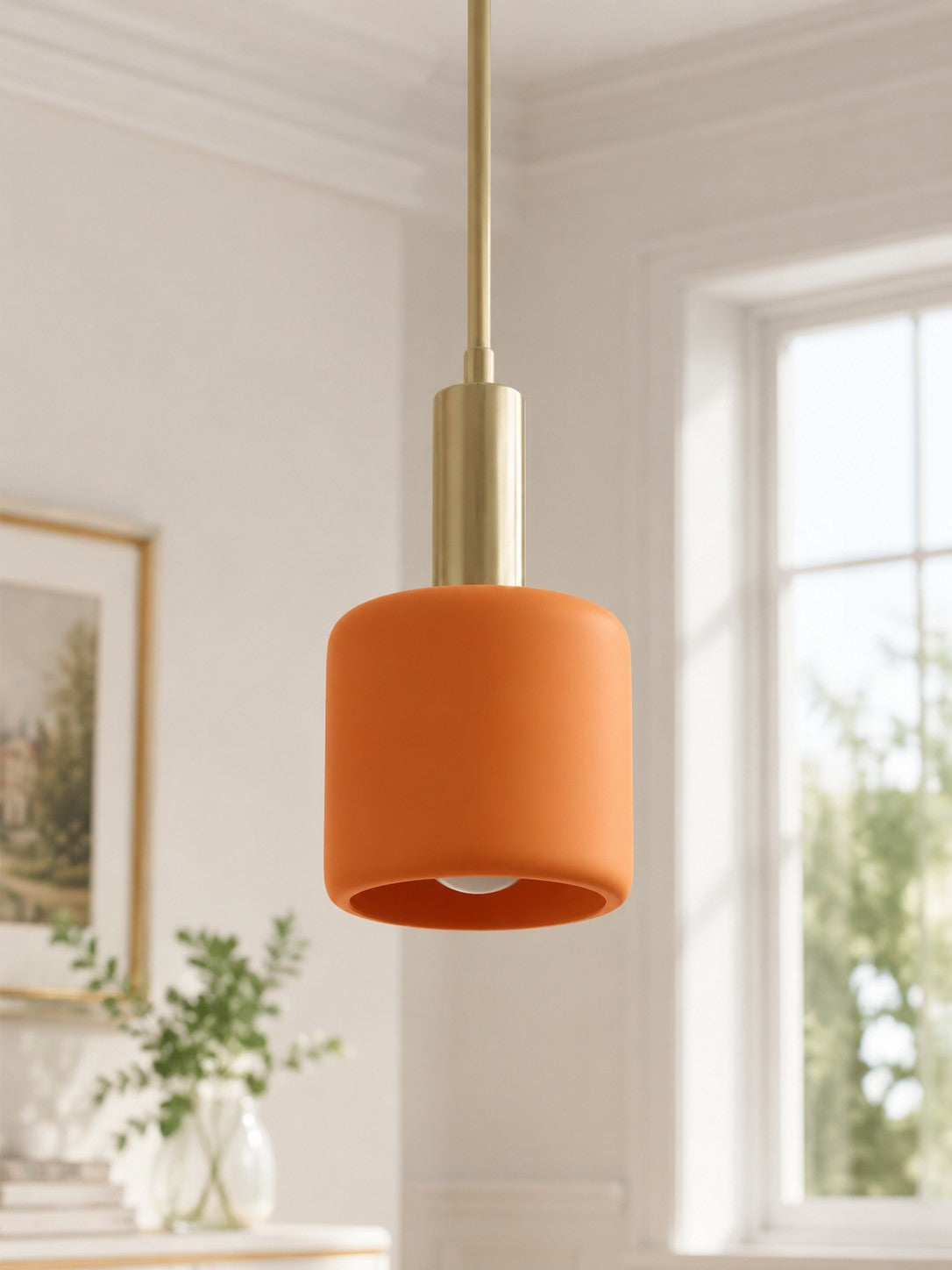 Modern Style Minimalist Porcelain Pendant Light