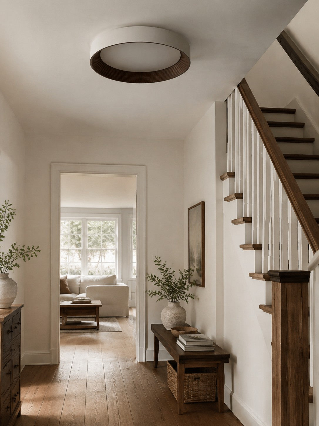 Minimalist Round Round Flush Mount Ceiling Light for Bedrooms or Living Room
