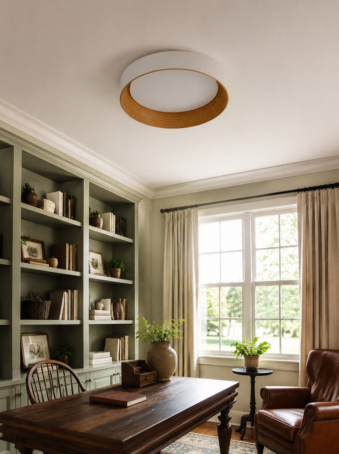 Minimalist Round Round Flush Mount Ceiling Light for Bedrooms or Living Room