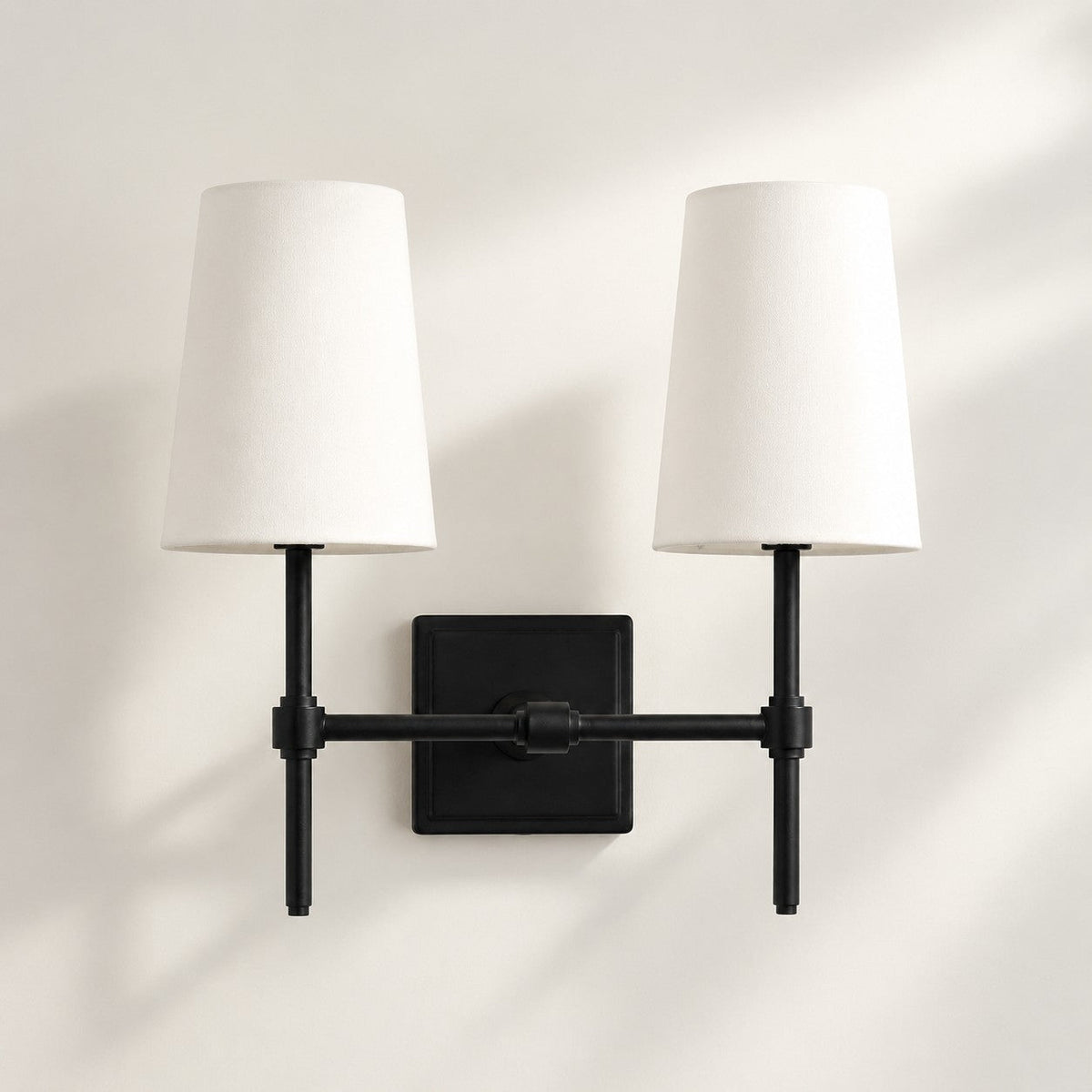 Linen Shade Wall Lamp – Retro Brass Wall Light for Bedroom & Hallway