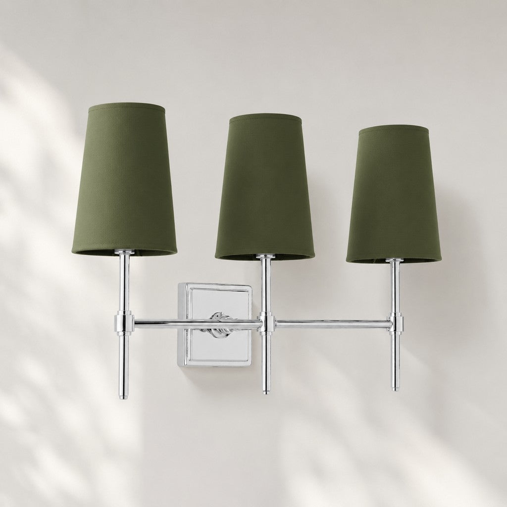 Linen Shade Wall Lamp – Retro Brass Wall Light for Bedroom & Hallway