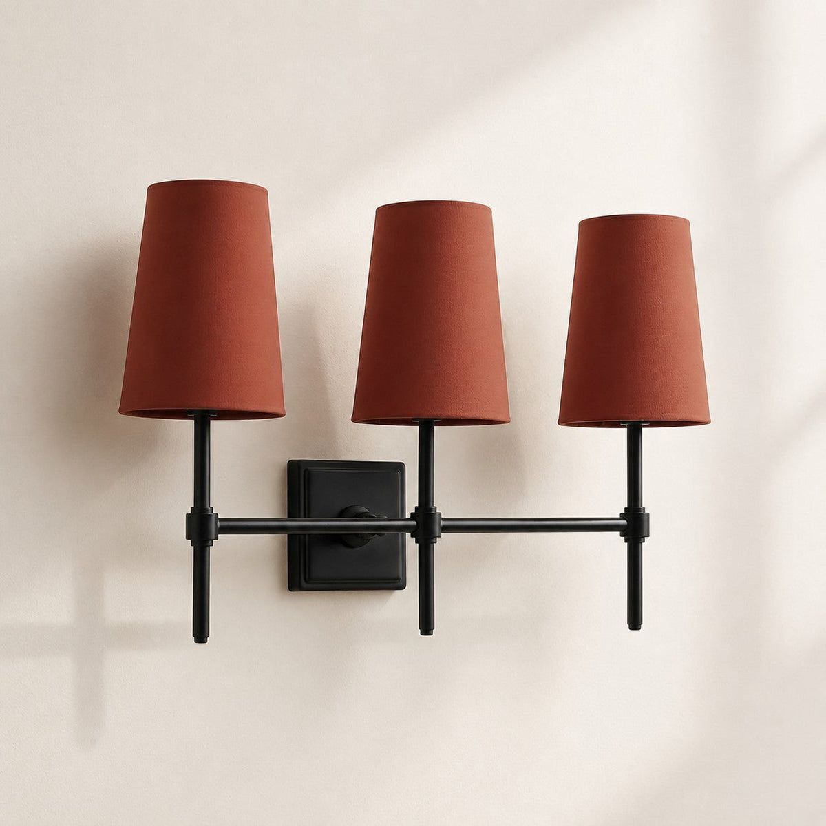 Linen Shade Wall Lamp – Retro Brass Wall Light for Bedroom & Hallway