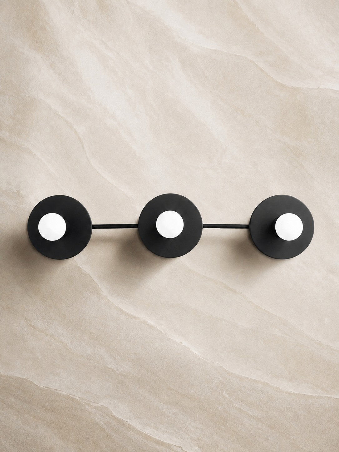Minimal 3 Light Vanity Wall Sconce – Metal Round Disc Bathroom Mirror Light